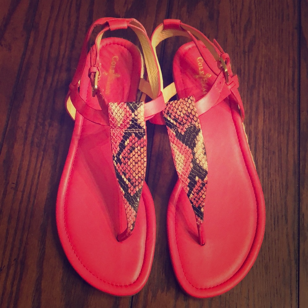 Cole Haan Pink Snakeskin Sandals